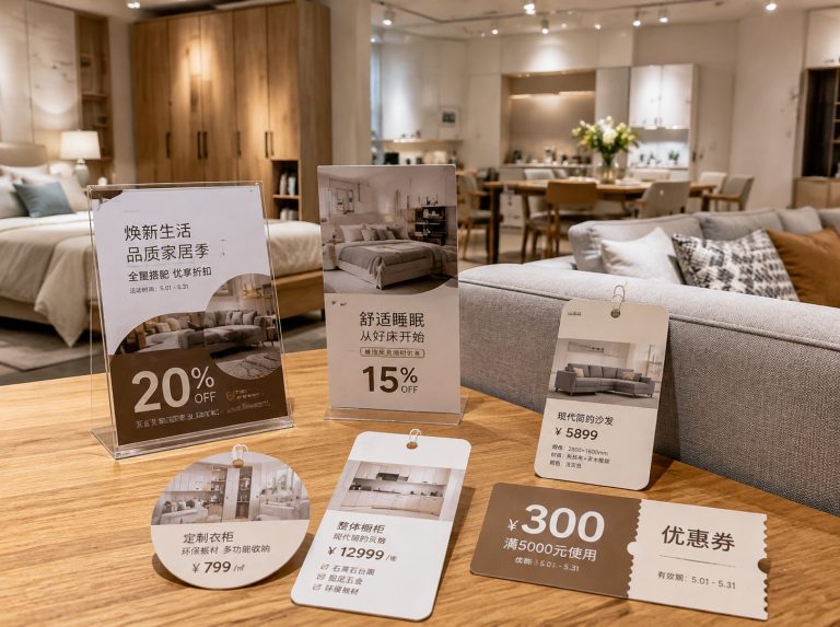 娄星区家具门店单页海报与吊牌